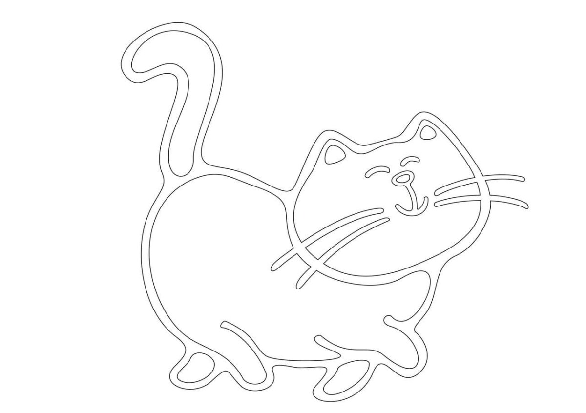 Трафарет кота для вырезания