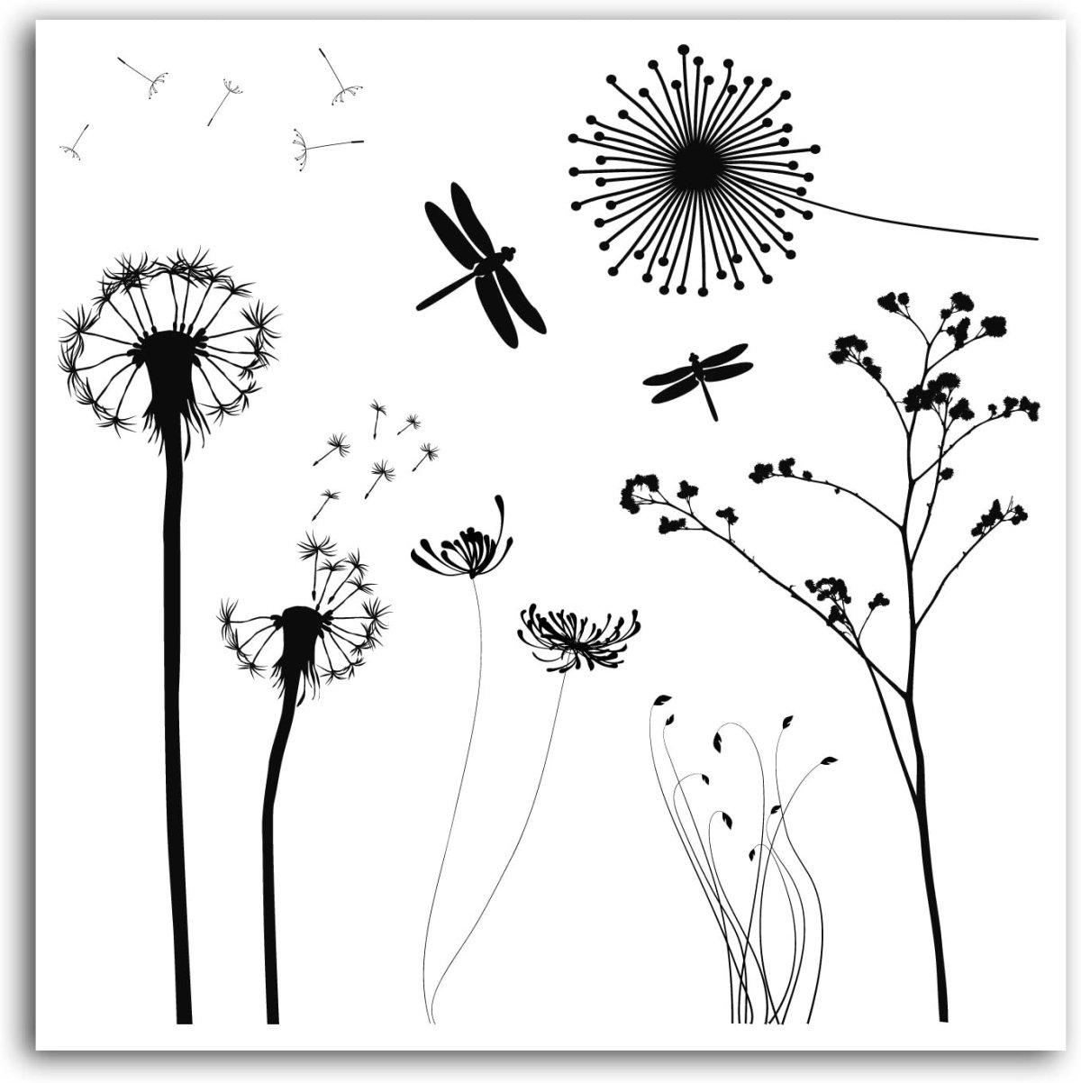 Трафарет одуванчика для рисования