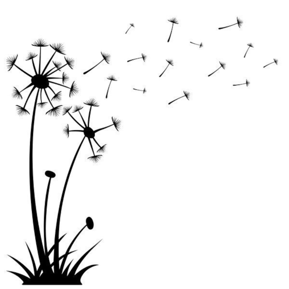 Силуэт одуванчика на стене