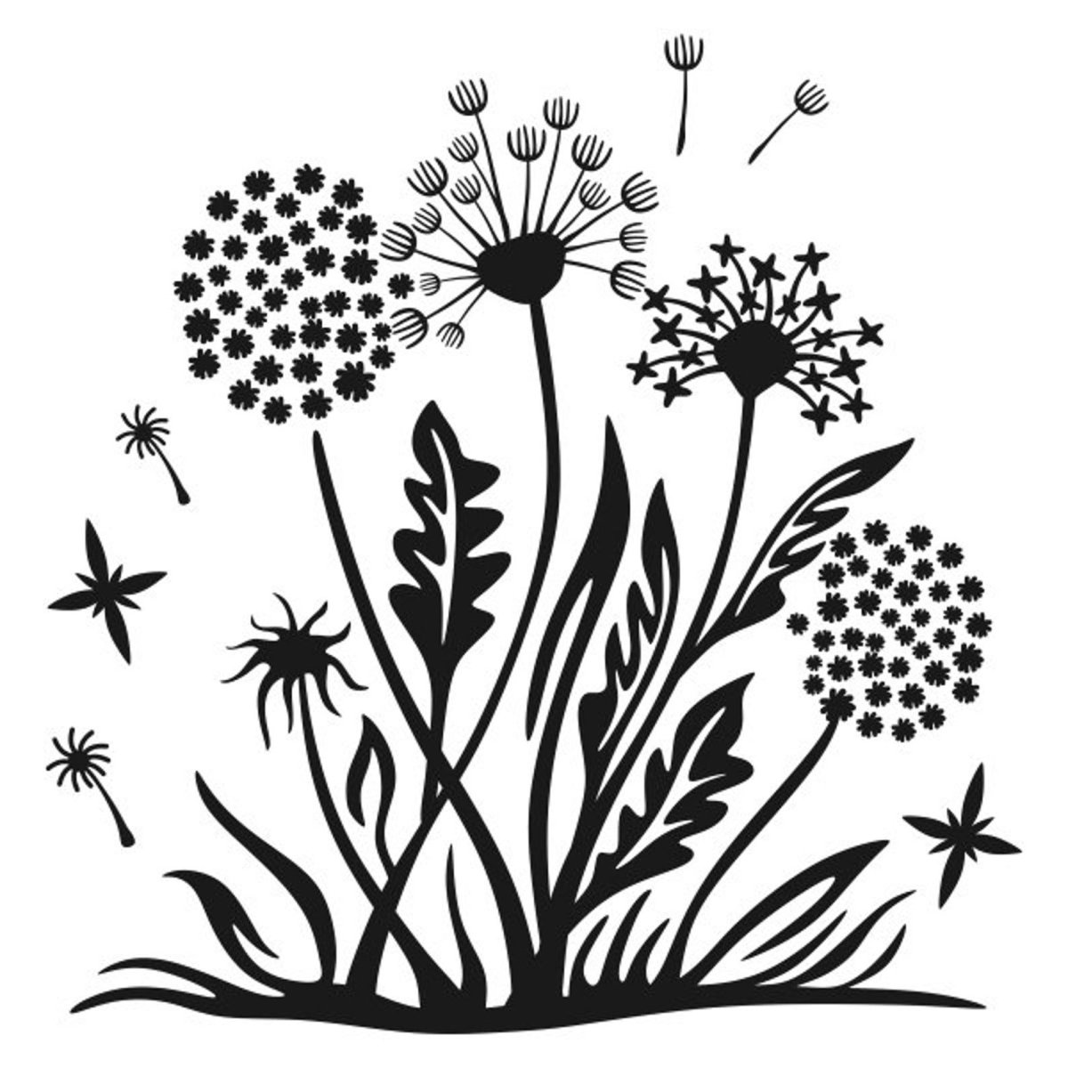 Трафареты для декора цветы полевые