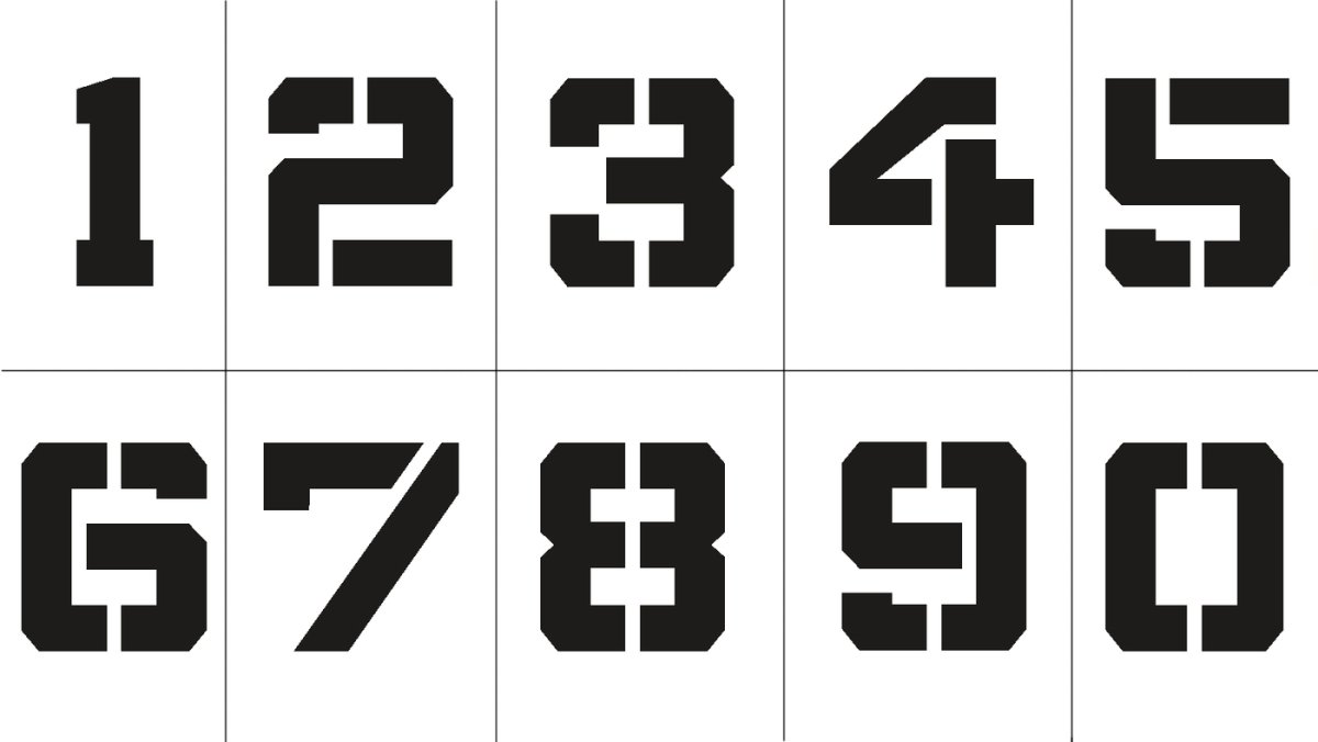 Трафареты цифр для квартальных столбов