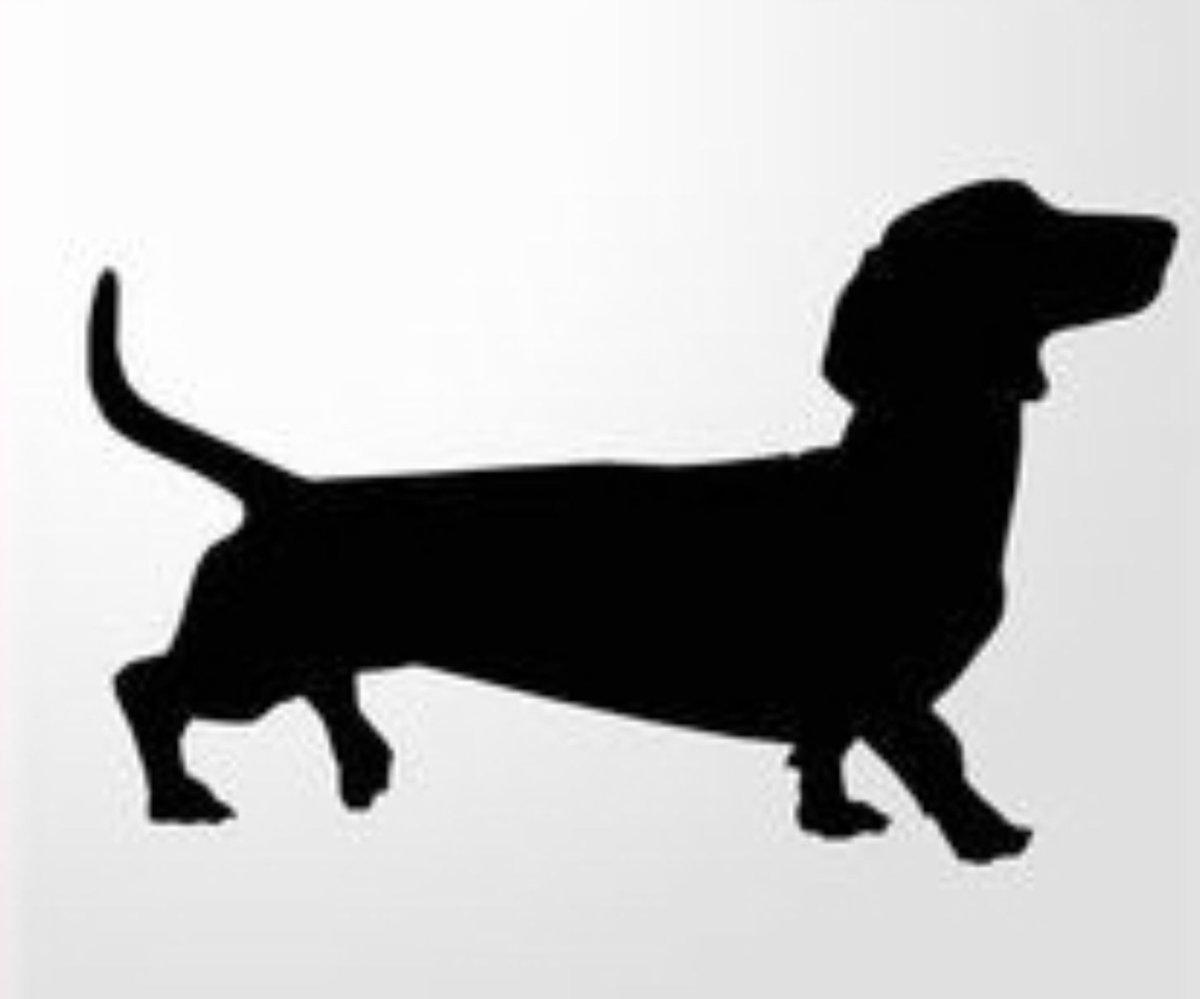 Такса вектор черно белый