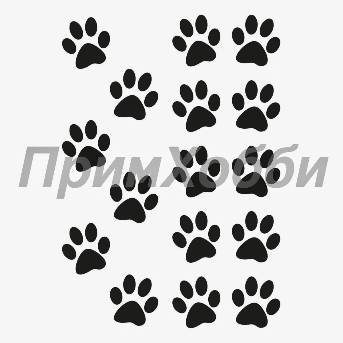 Кошачьи лапки трафарет