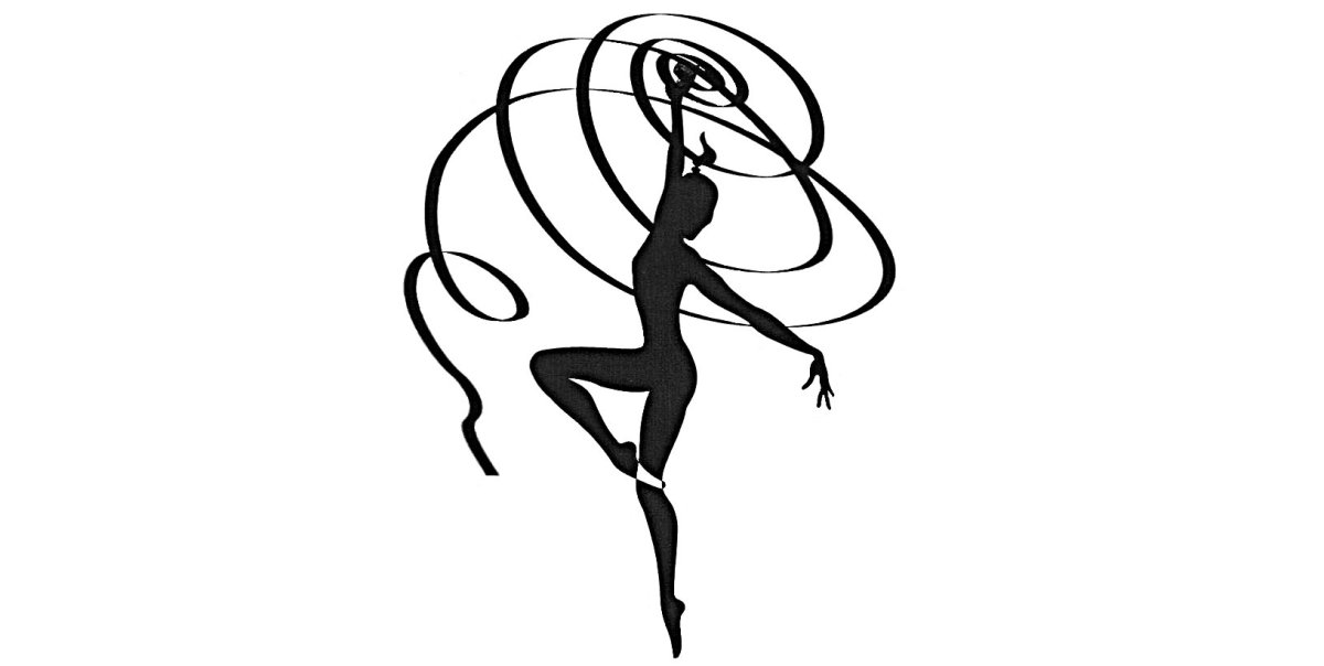 Гимнастка с лентой силуэт