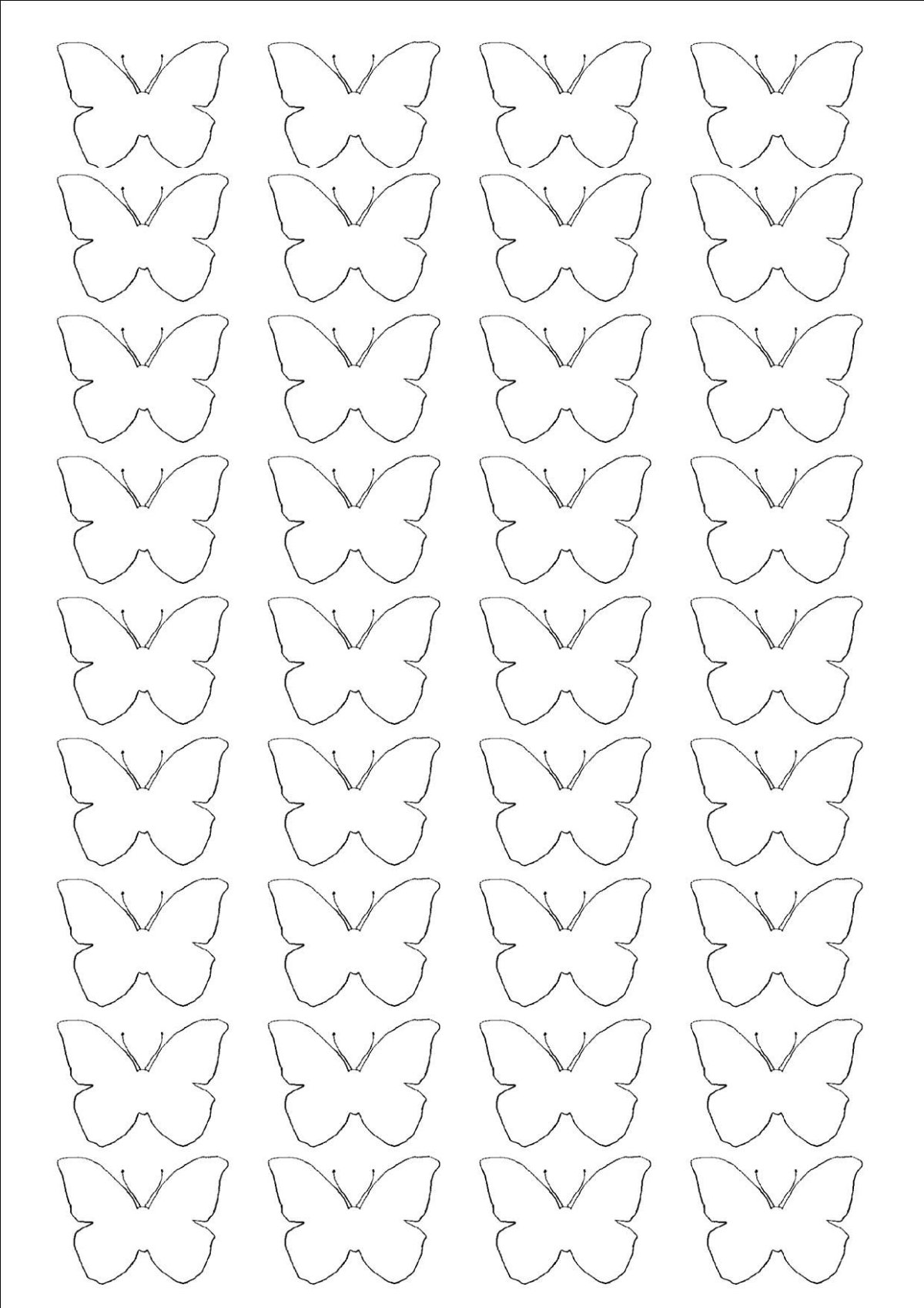 Трафарет маленьких бабочек