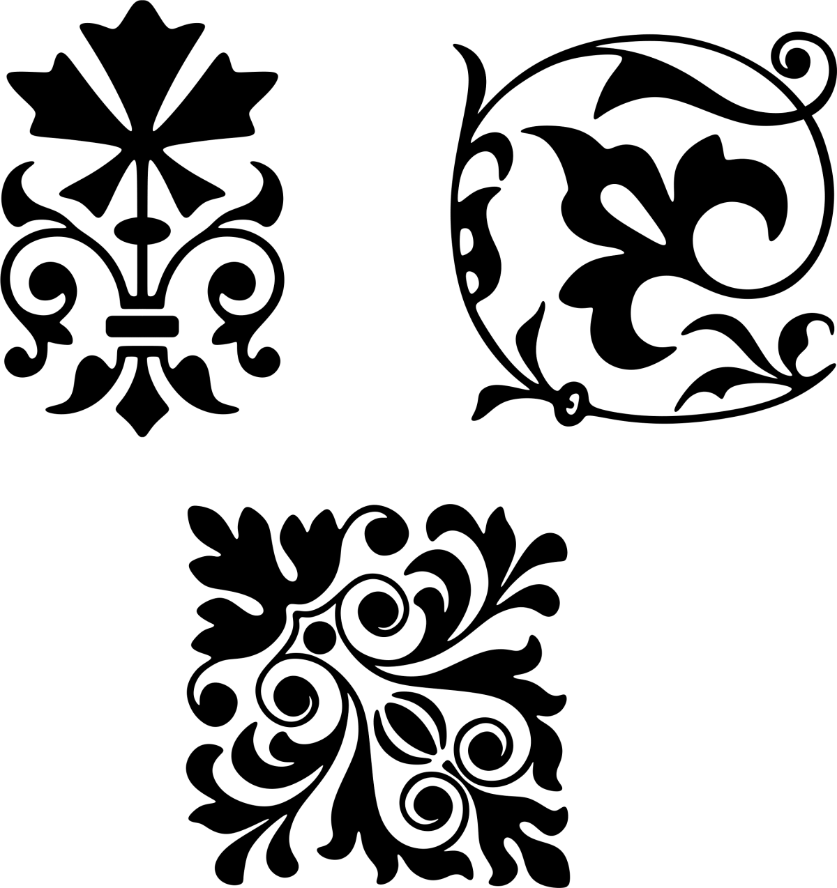 Растительные трафареты для декора