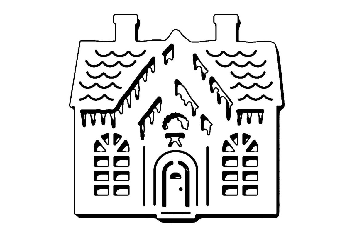 Трафареты новогодних домиков