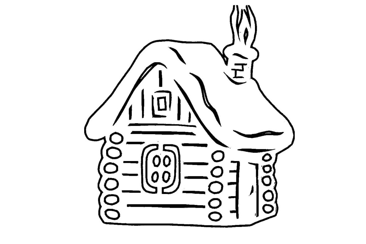 Трафарет домика для вырезания