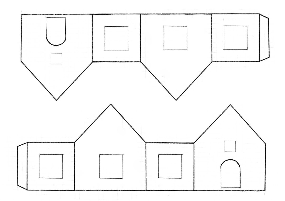 Домик для вырезания из бумаги