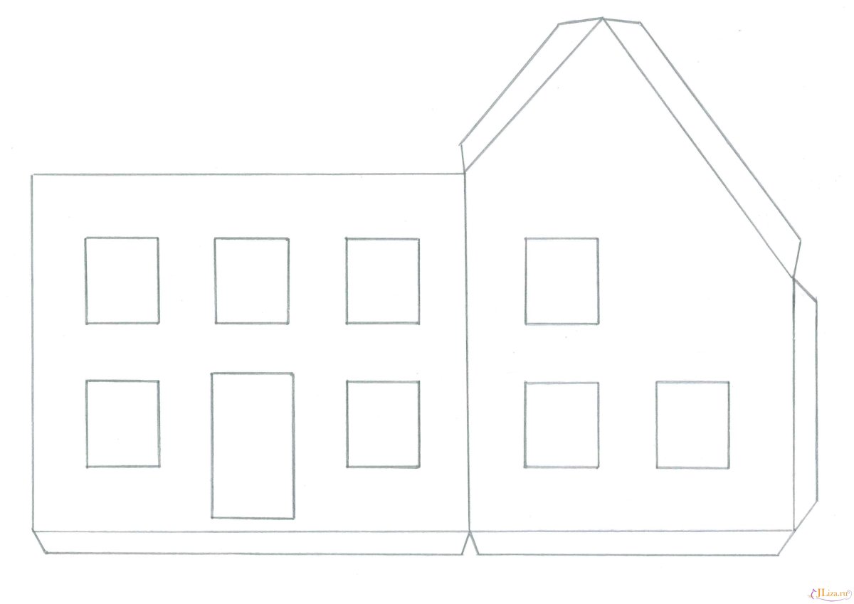 Домик трафарет