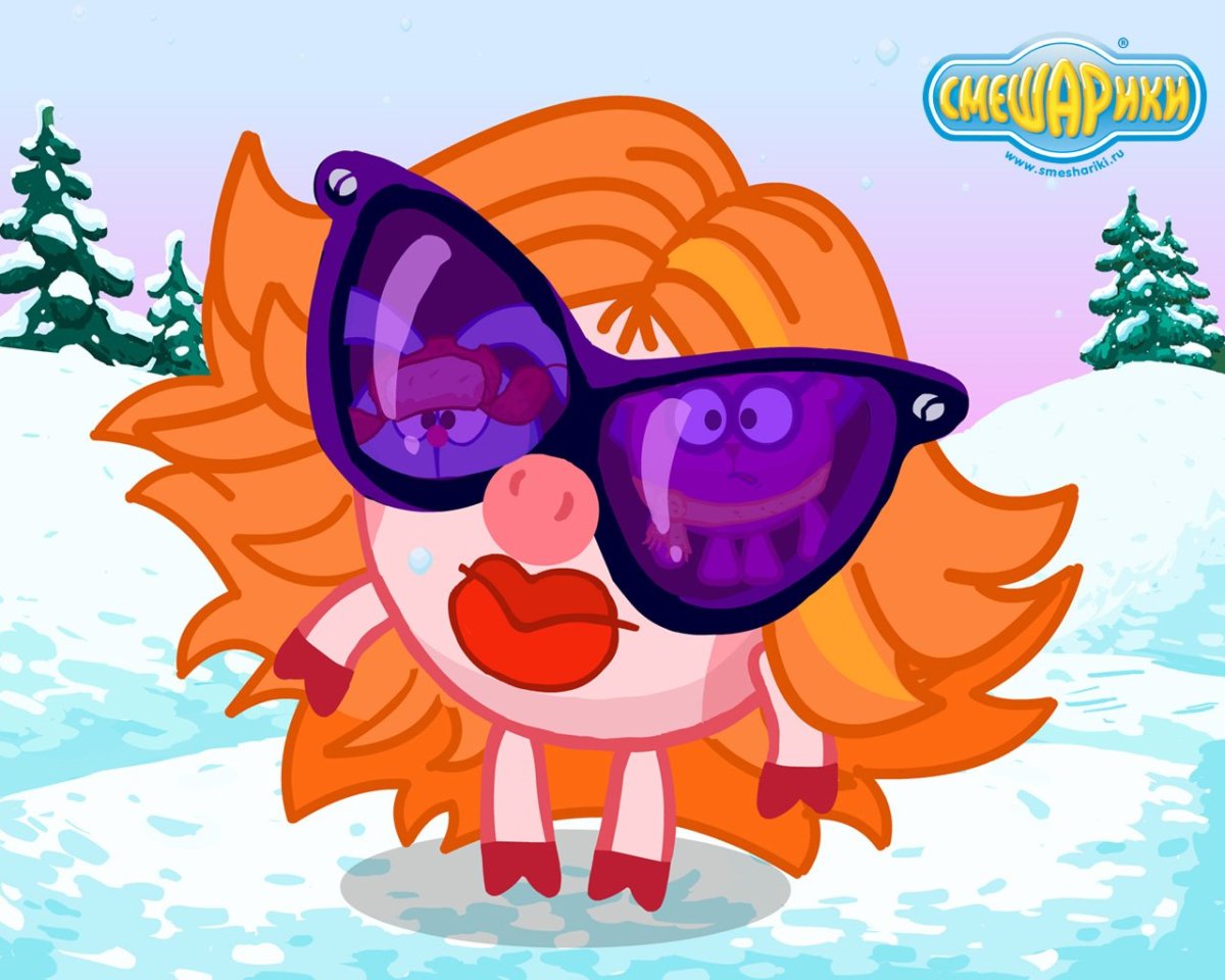 Смешарики машут рукой