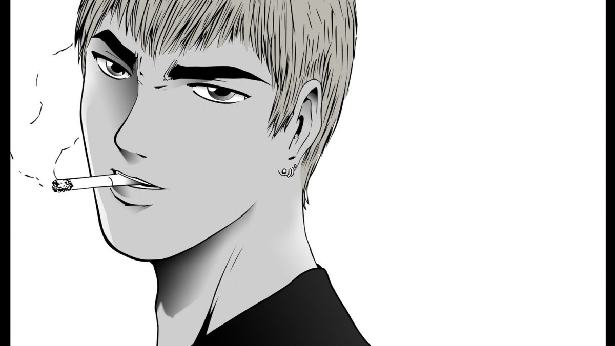 Крутой учитель Онидзука с сигаретой