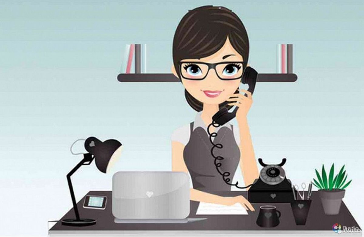 Девушка в офисе нарисованная