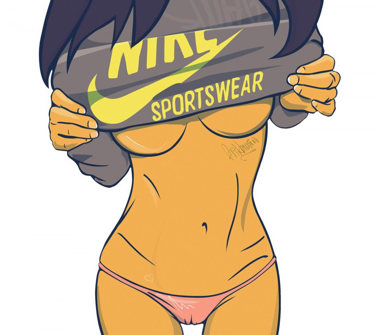 Девушка в футболке найк