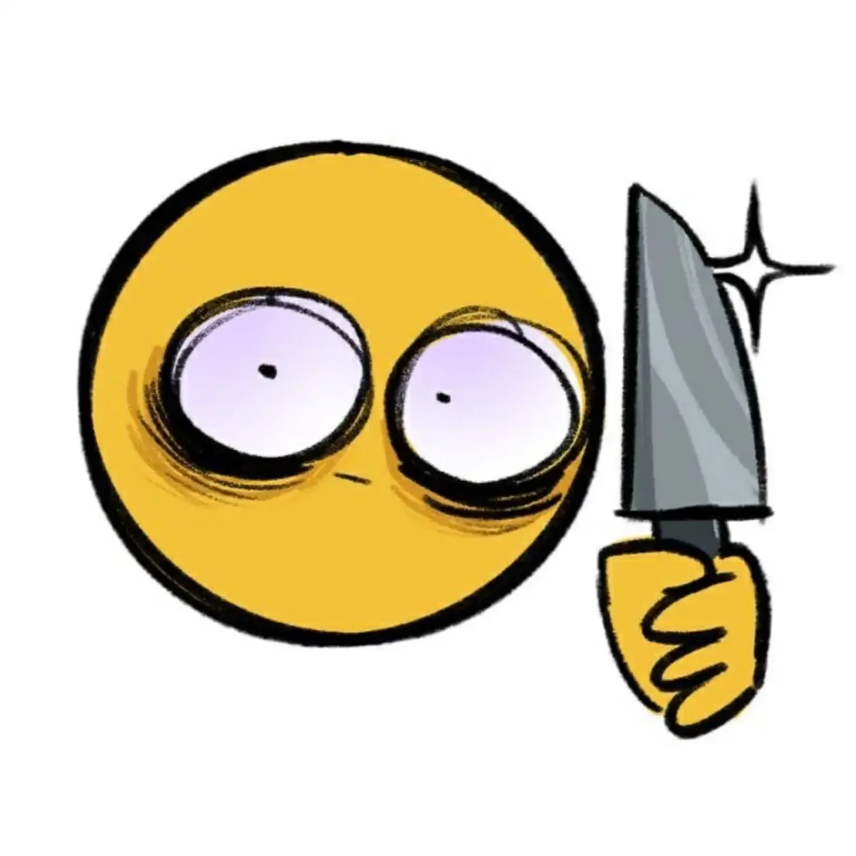 Милый смайлик с ножом