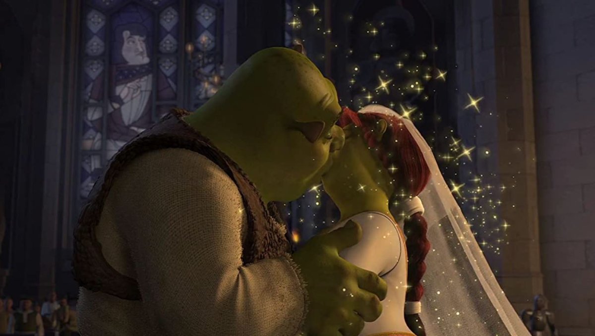 Шрек и Фиона поцелуй