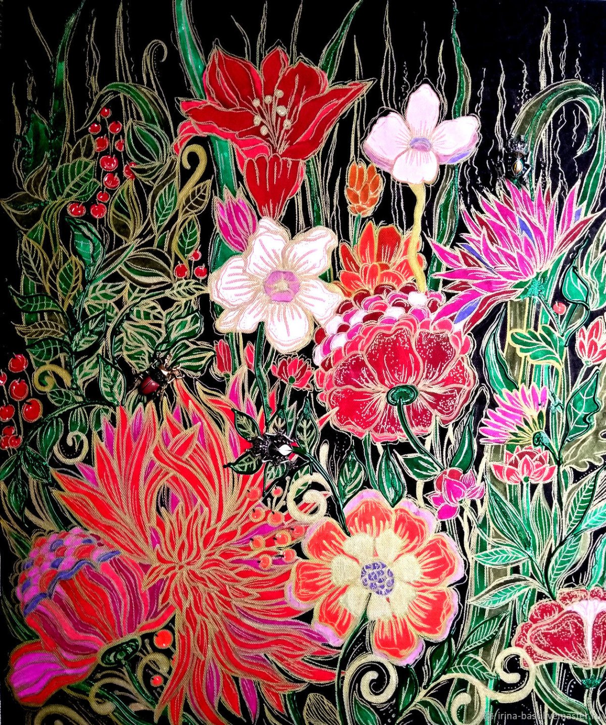 Живопись арт деко цветы