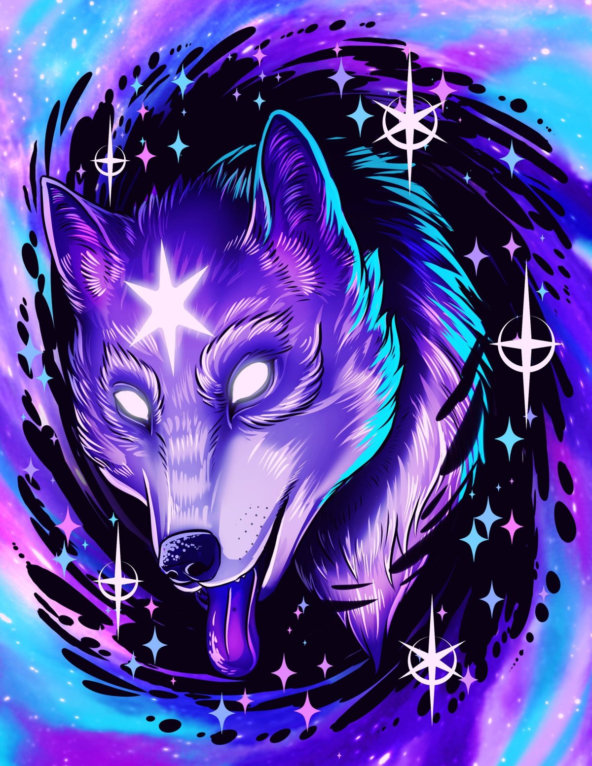 Разноцветный волк