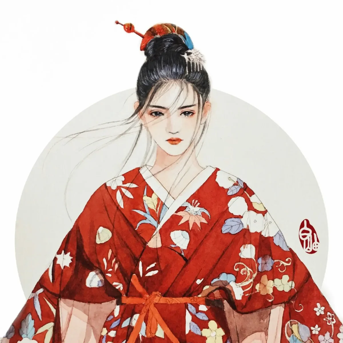 Самурай Ронин арт японское солнце