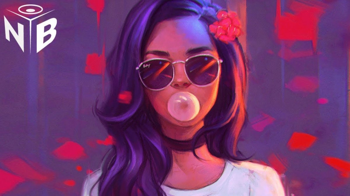 Девушка с жвачкой арт