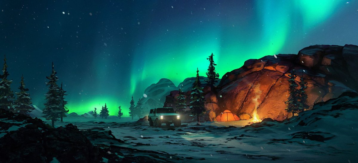 Северное сияние арт