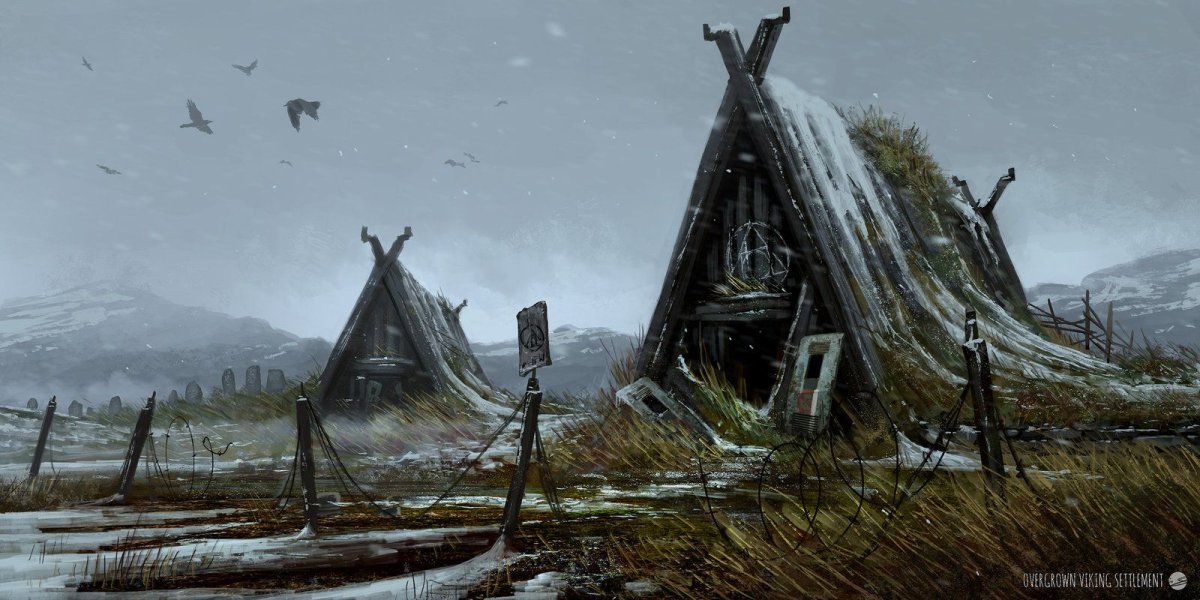 Концепт деревни викингов