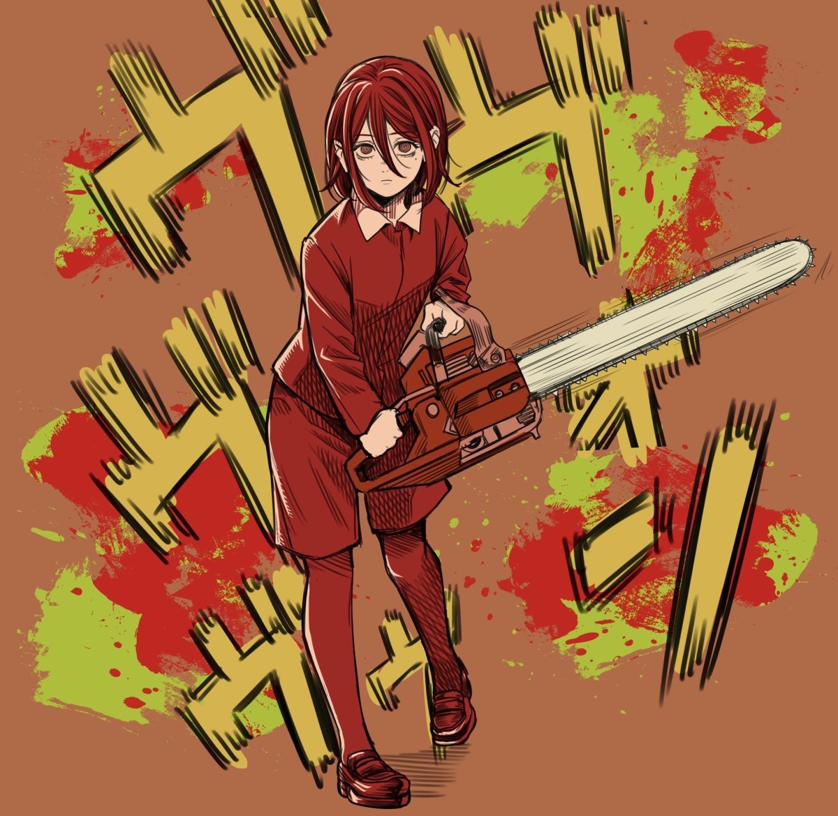 Пауэрс человек бензопила арт