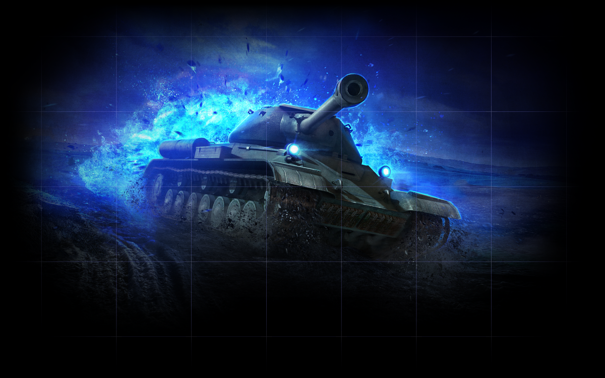 Танк на синем фоне