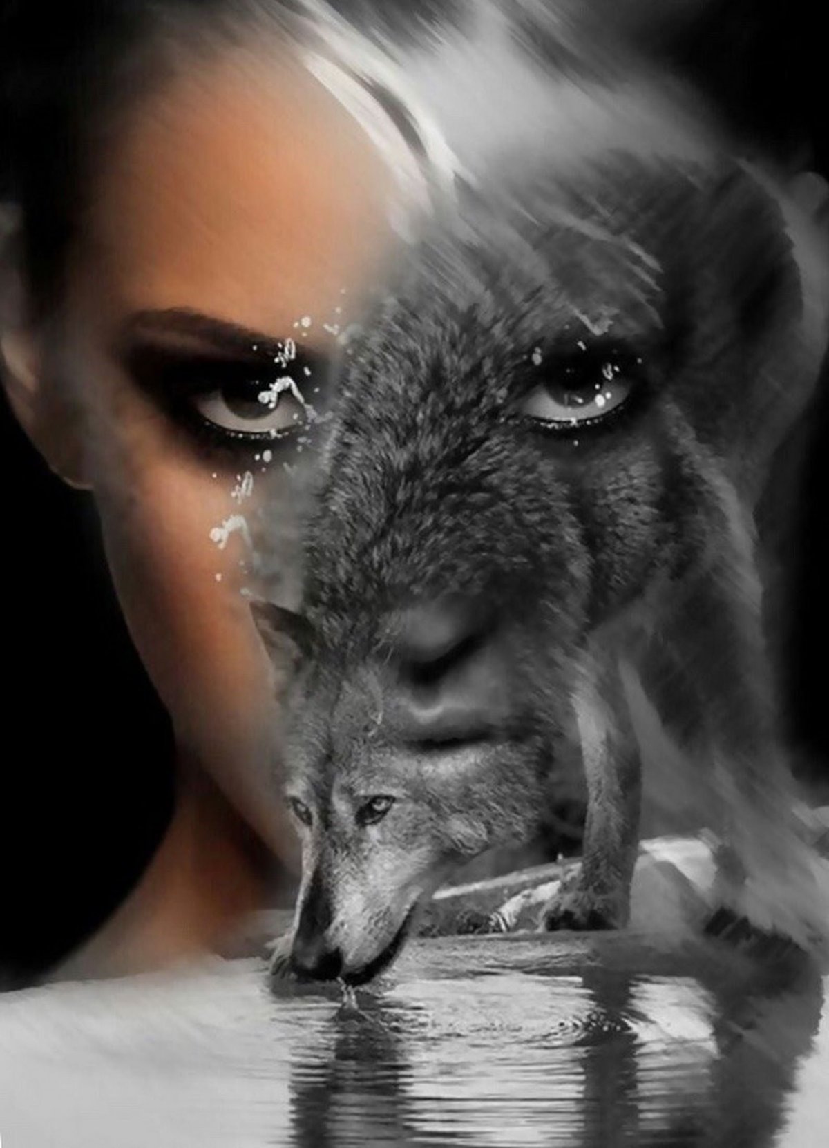 Волк с надписью