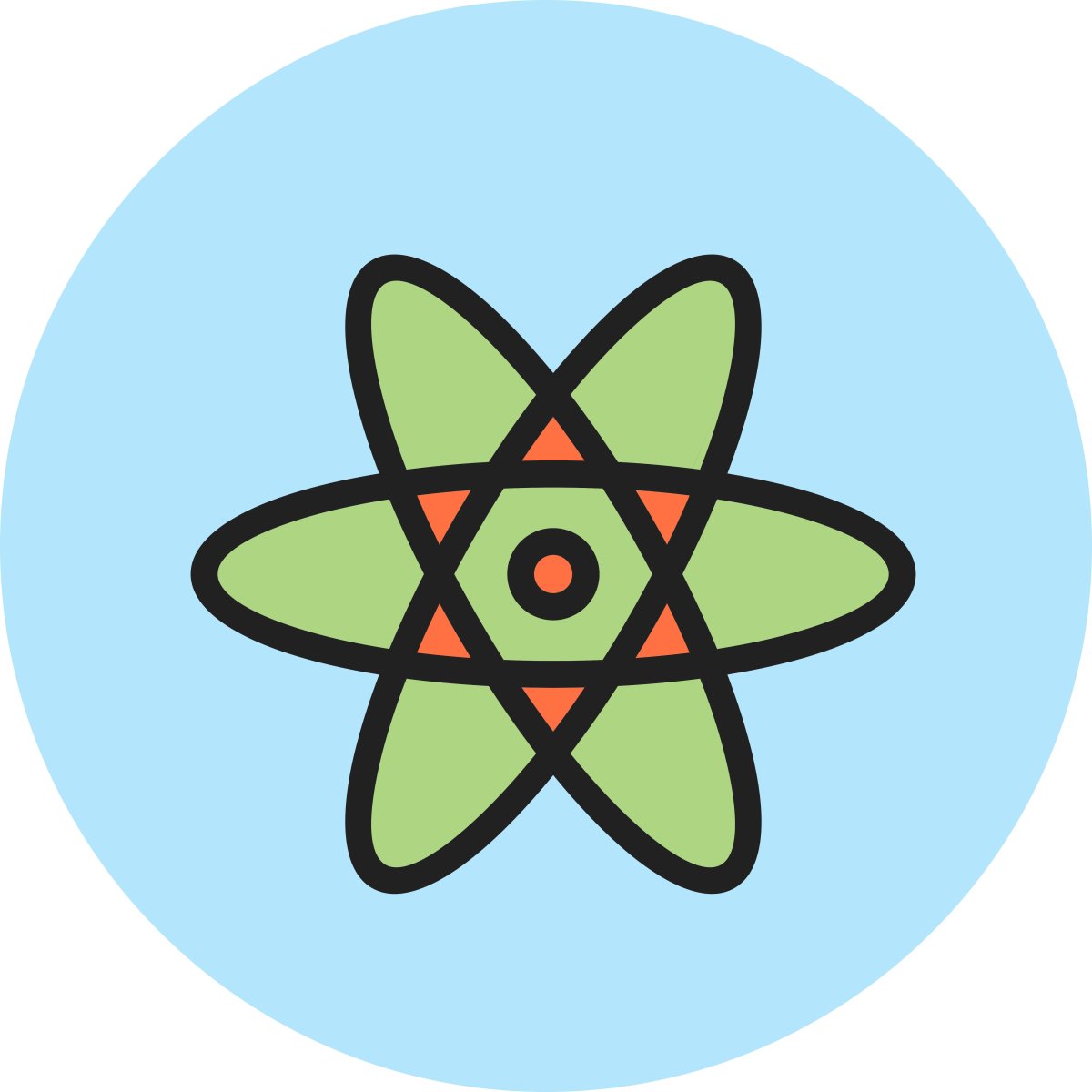 Атом на белом фоне