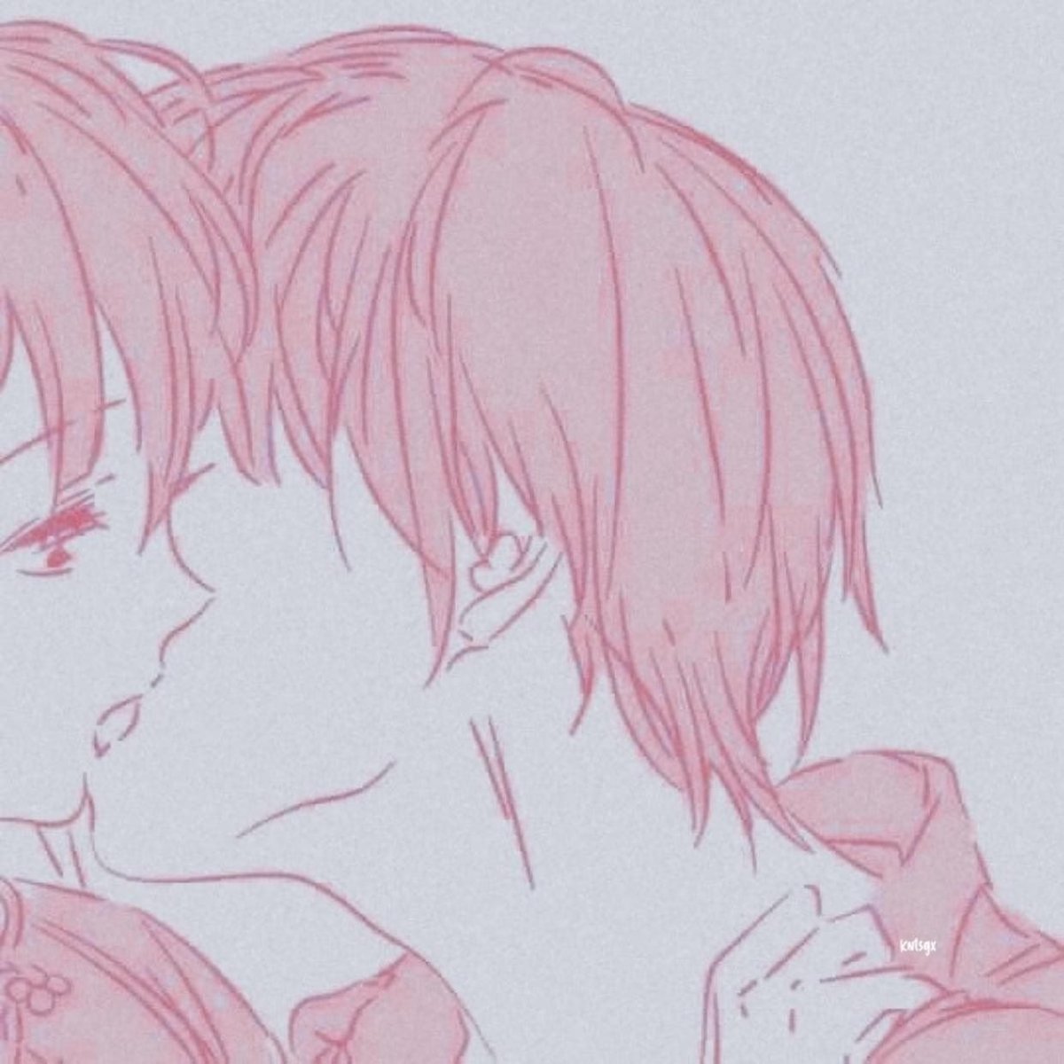 Поцелуй в профиль аниме