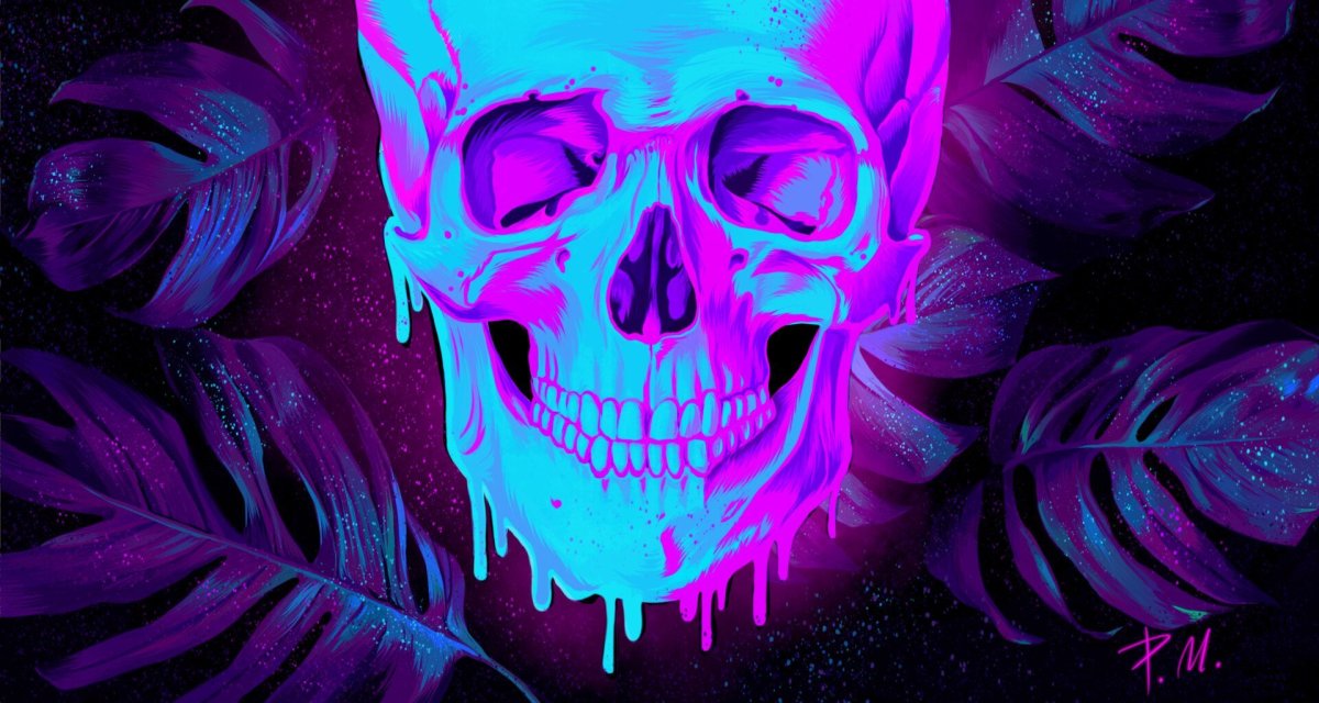 Неоновый череп