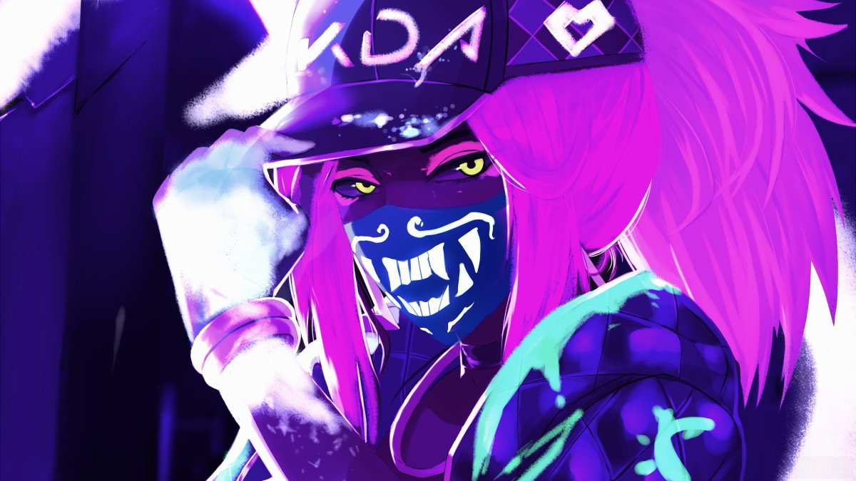 Akali League of Legends неон