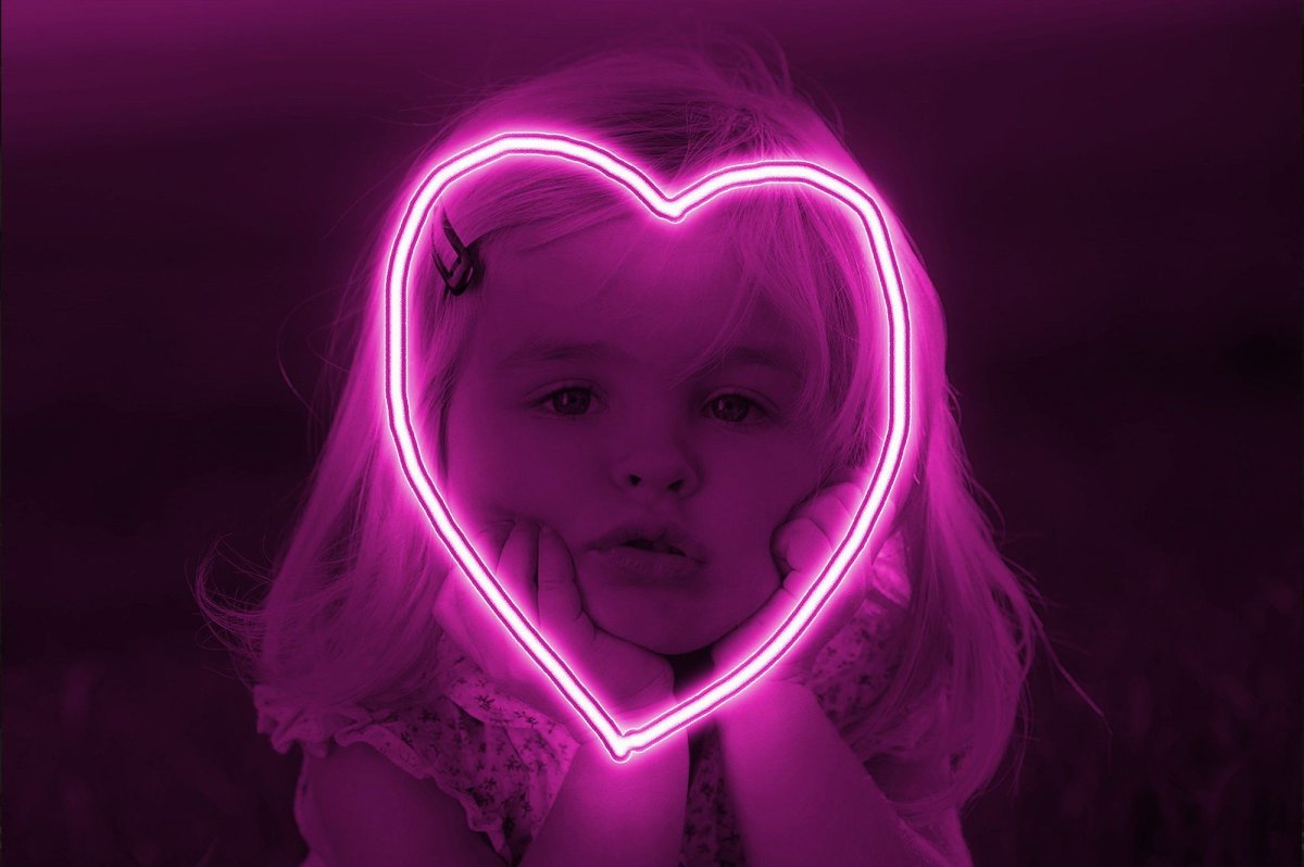 Розовая неоновая ава