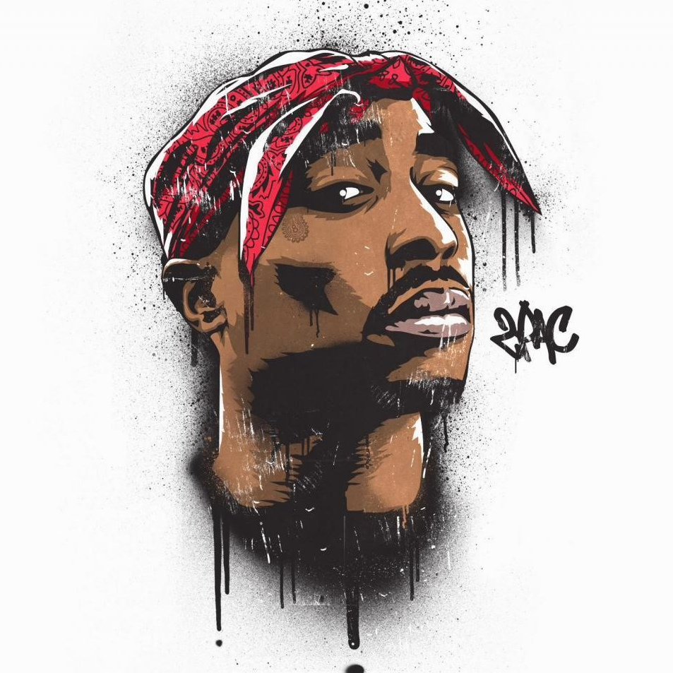 Тупак Шакур граффити