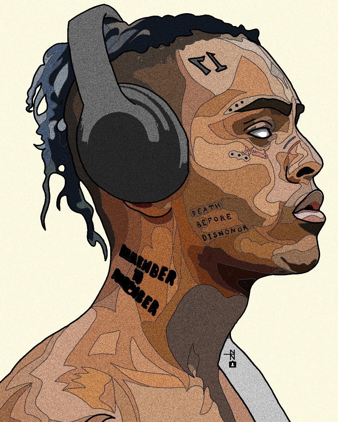 Рэпер Xxtentacion рисунок