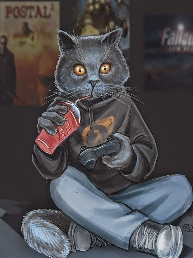 Кот геймер ава