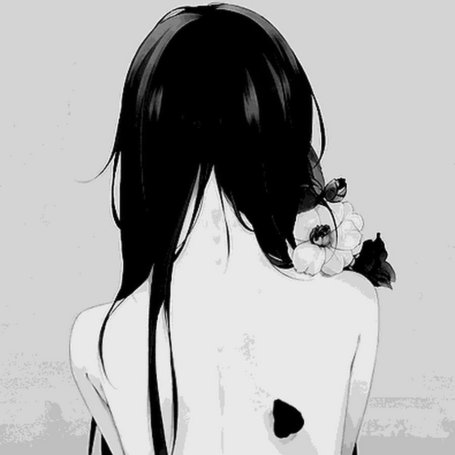 Аниме девушки в черно белых тонах