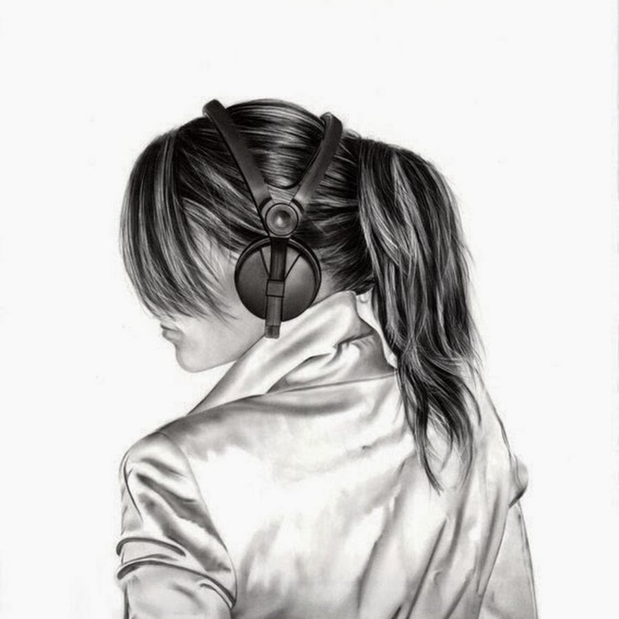 Девушка со спины рисунок