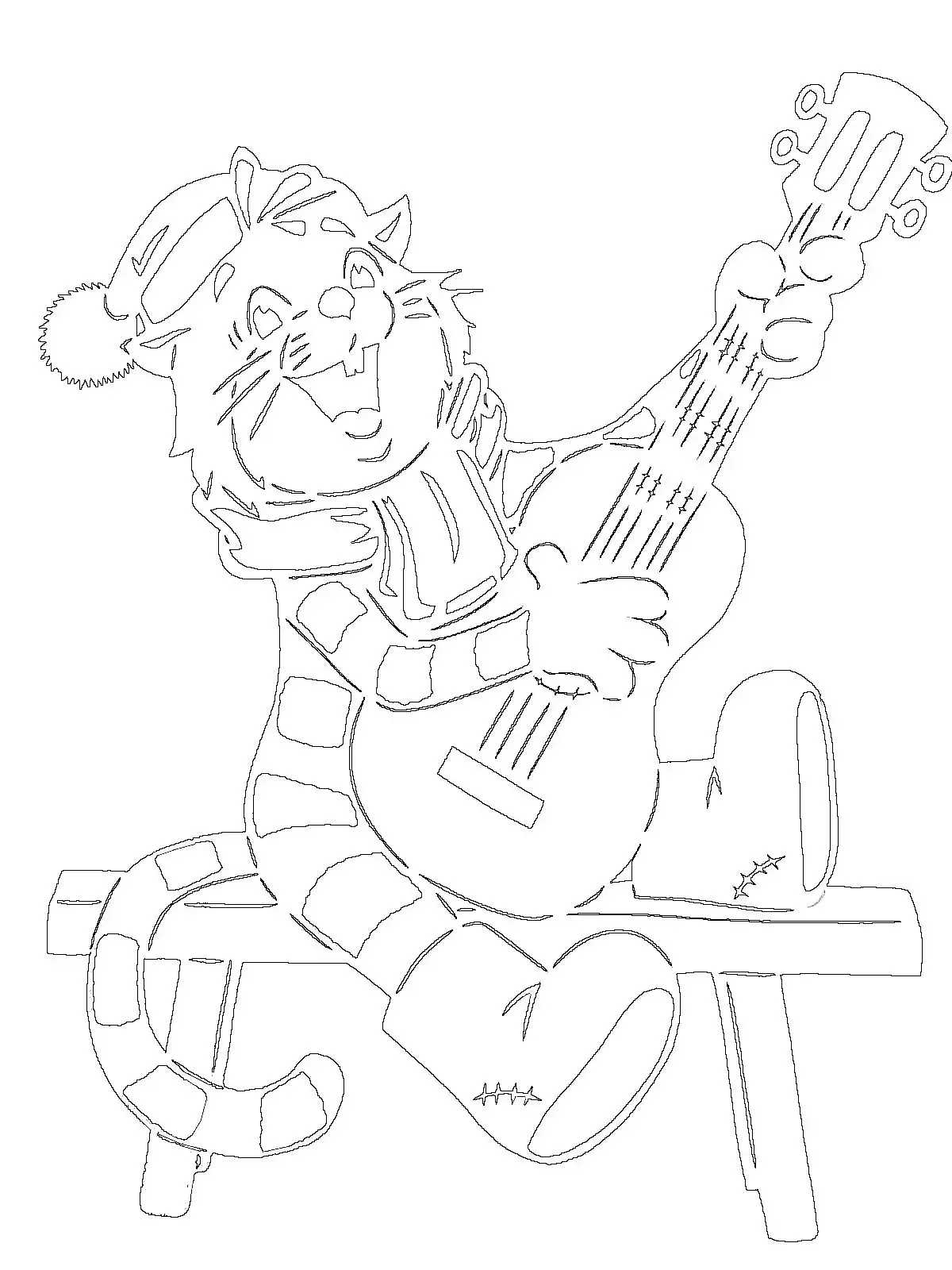 Кот Матроскин трафарет для вырезания