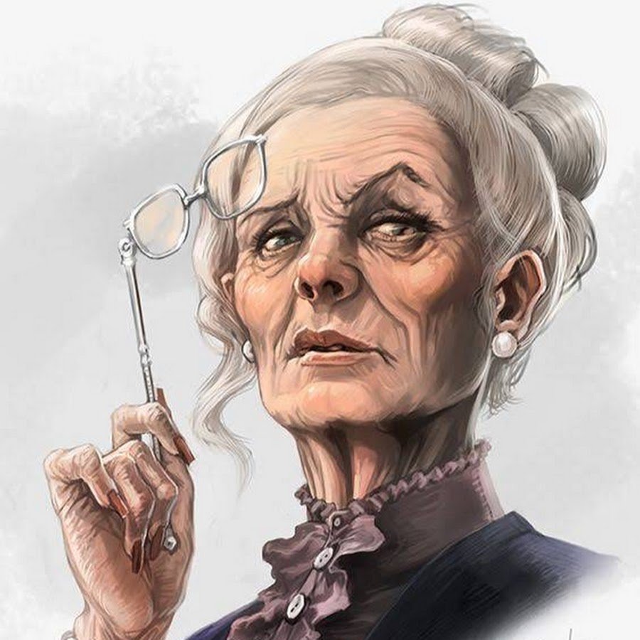 Пожилая женщина арт