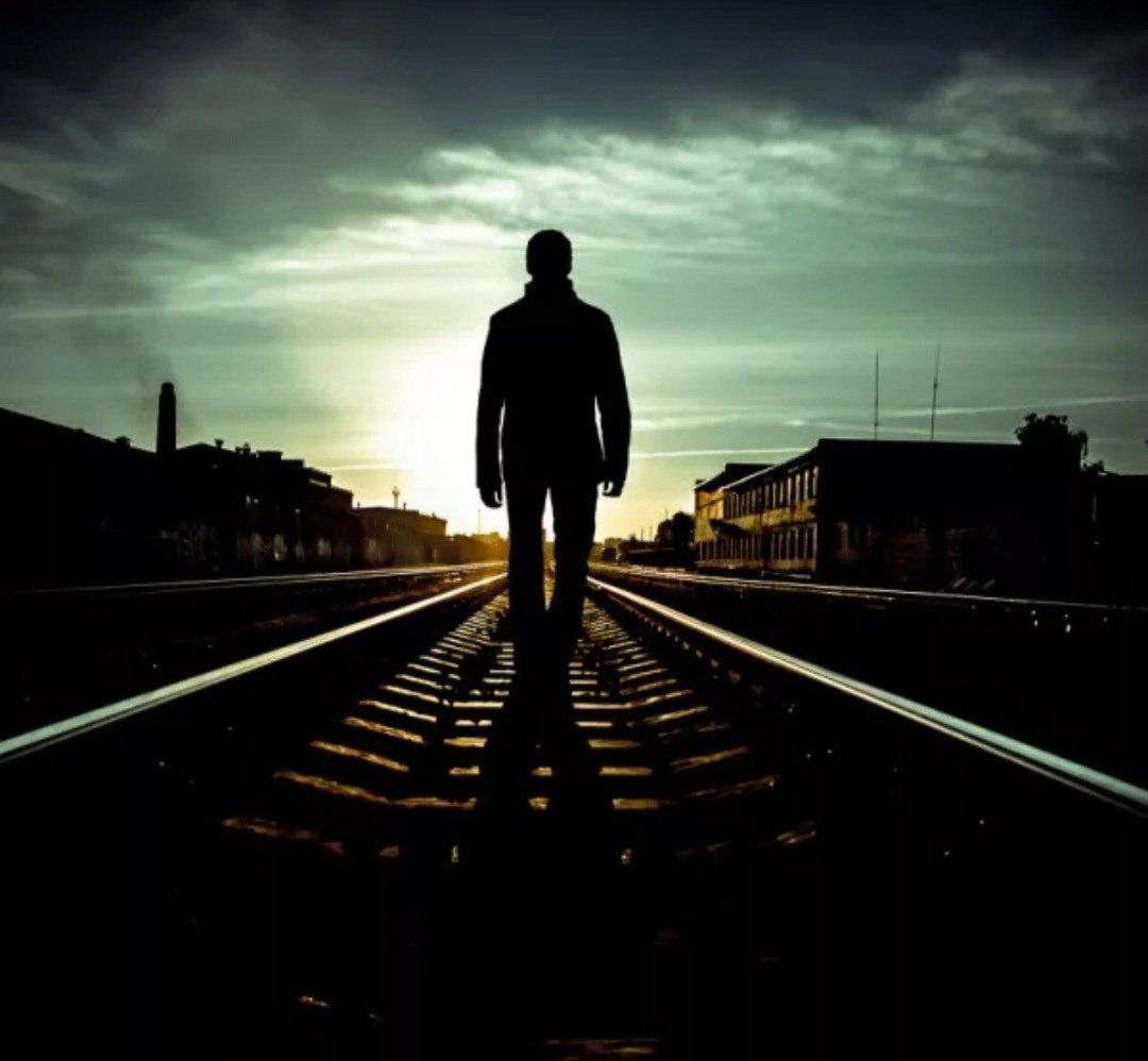 Парень уходит по дороге