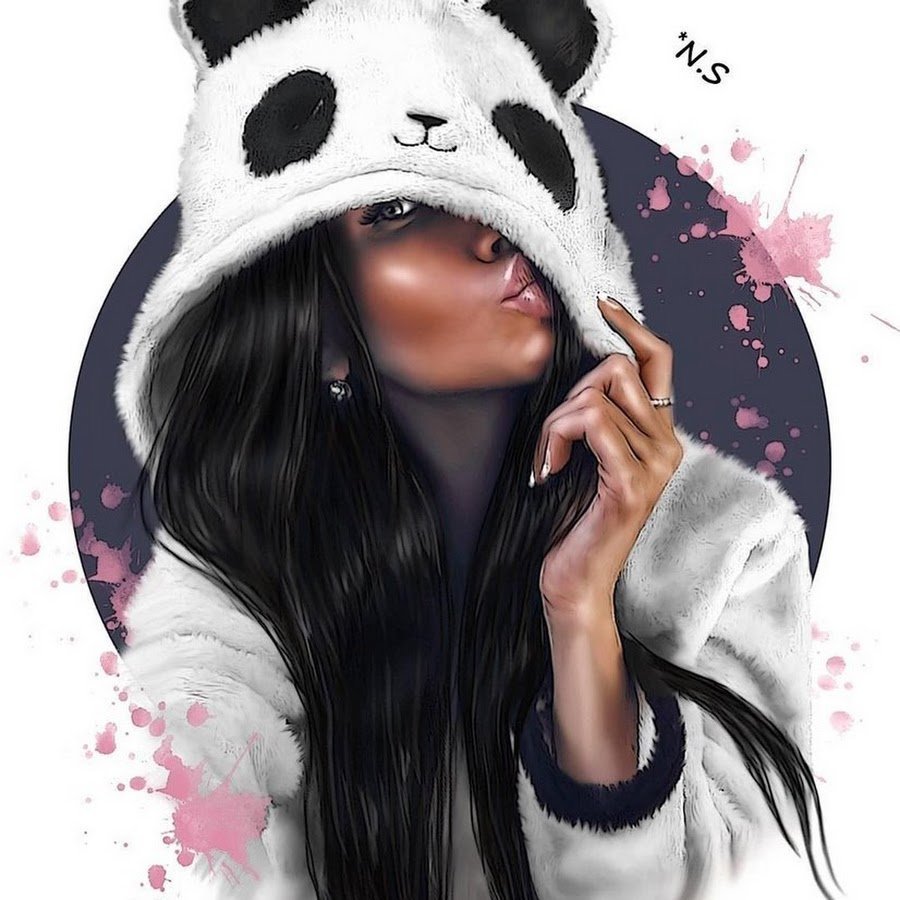 Довольная девушка рисунок