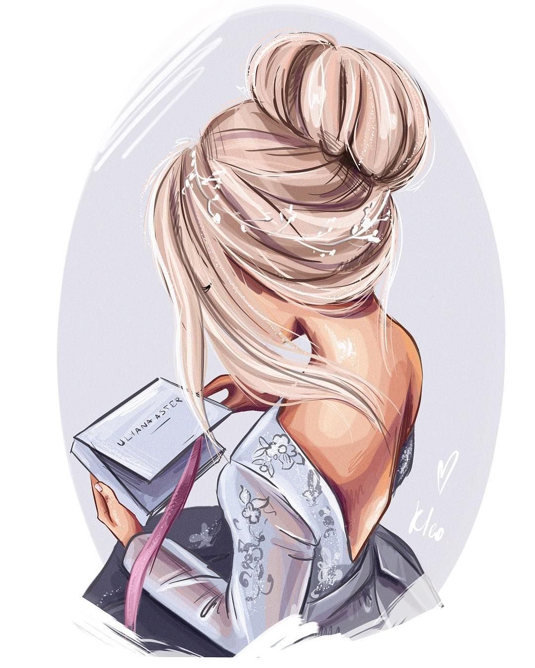 Картинка девушка нарисованная мультяшная