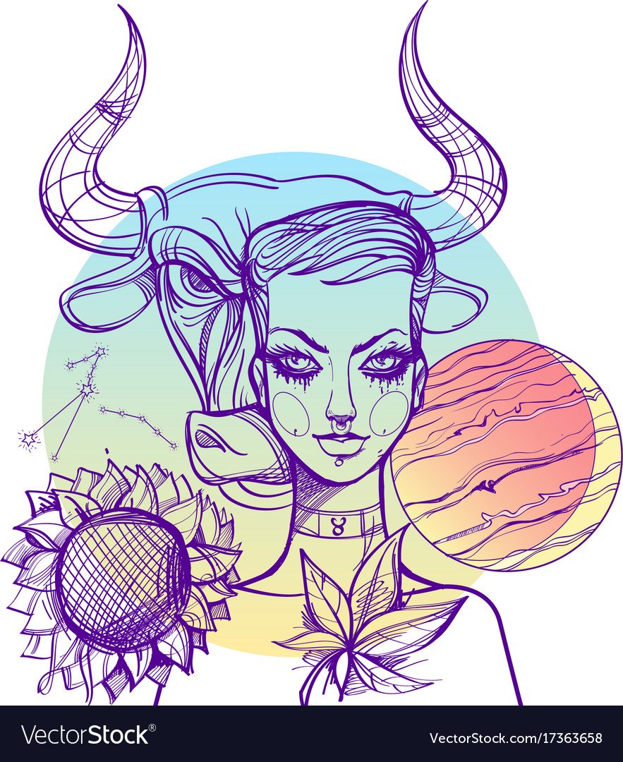Девушка Телец рисунок