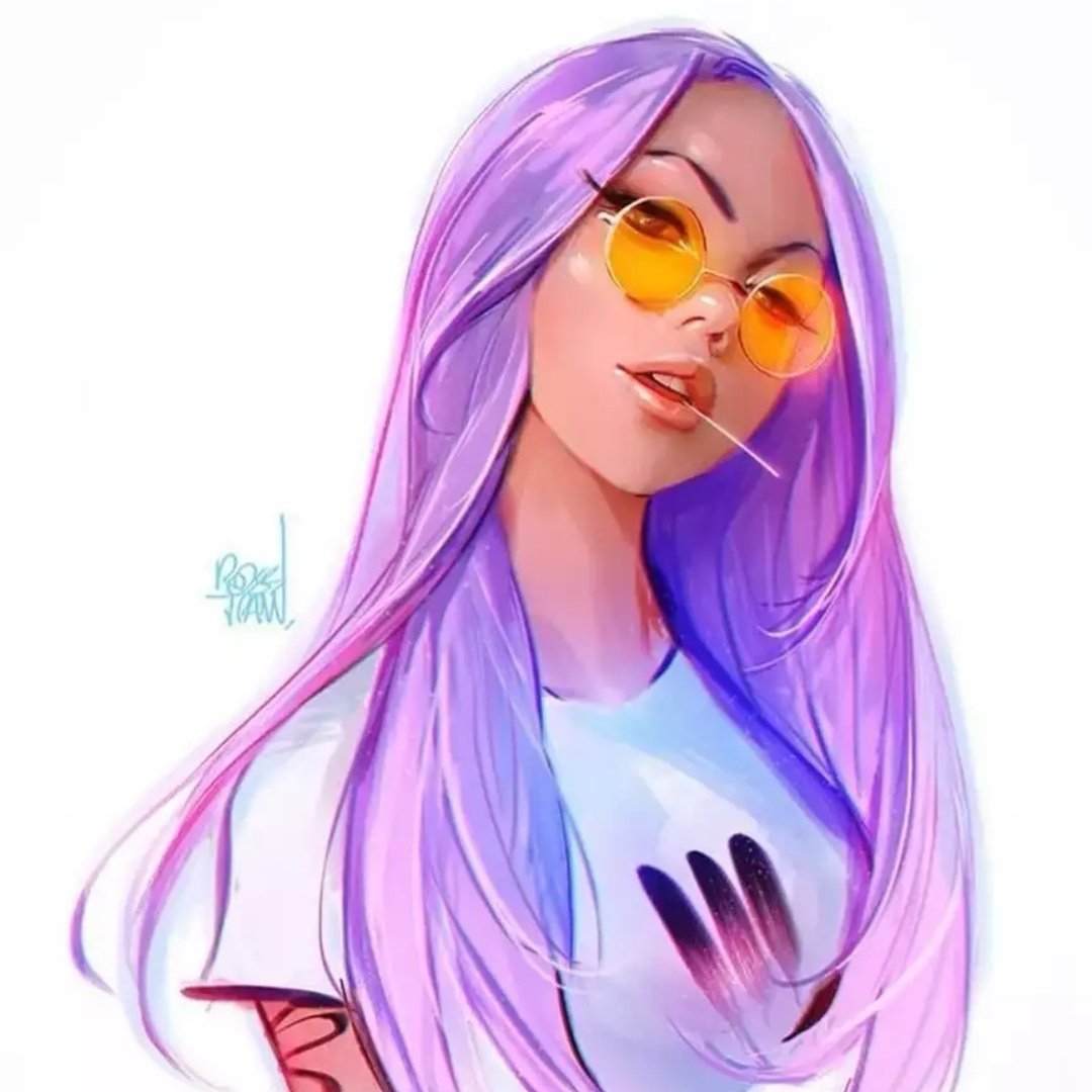 Мультяшная девочка в очках