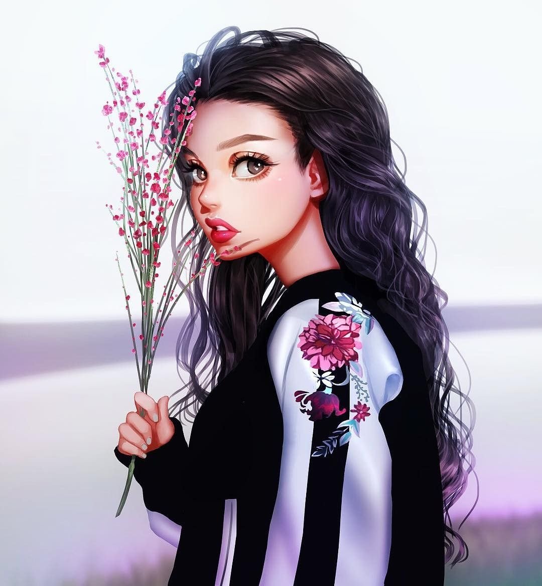 Девочка мультяшная красивая