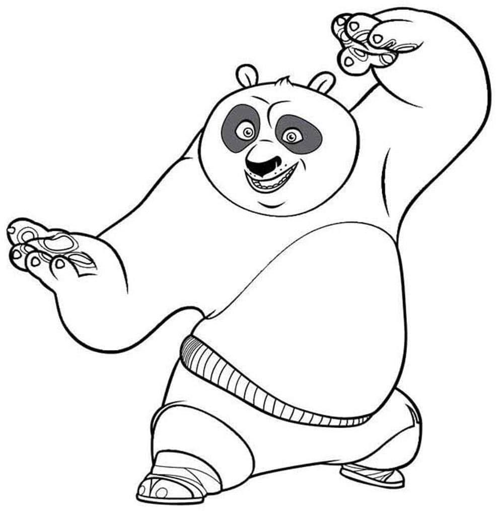 Кунфу панда рисунок карандашом