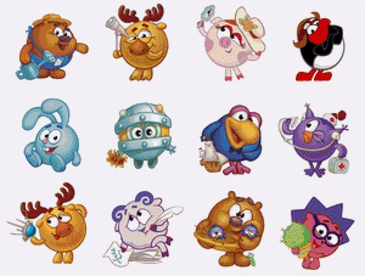 Персонажи мультфильма Смешарики