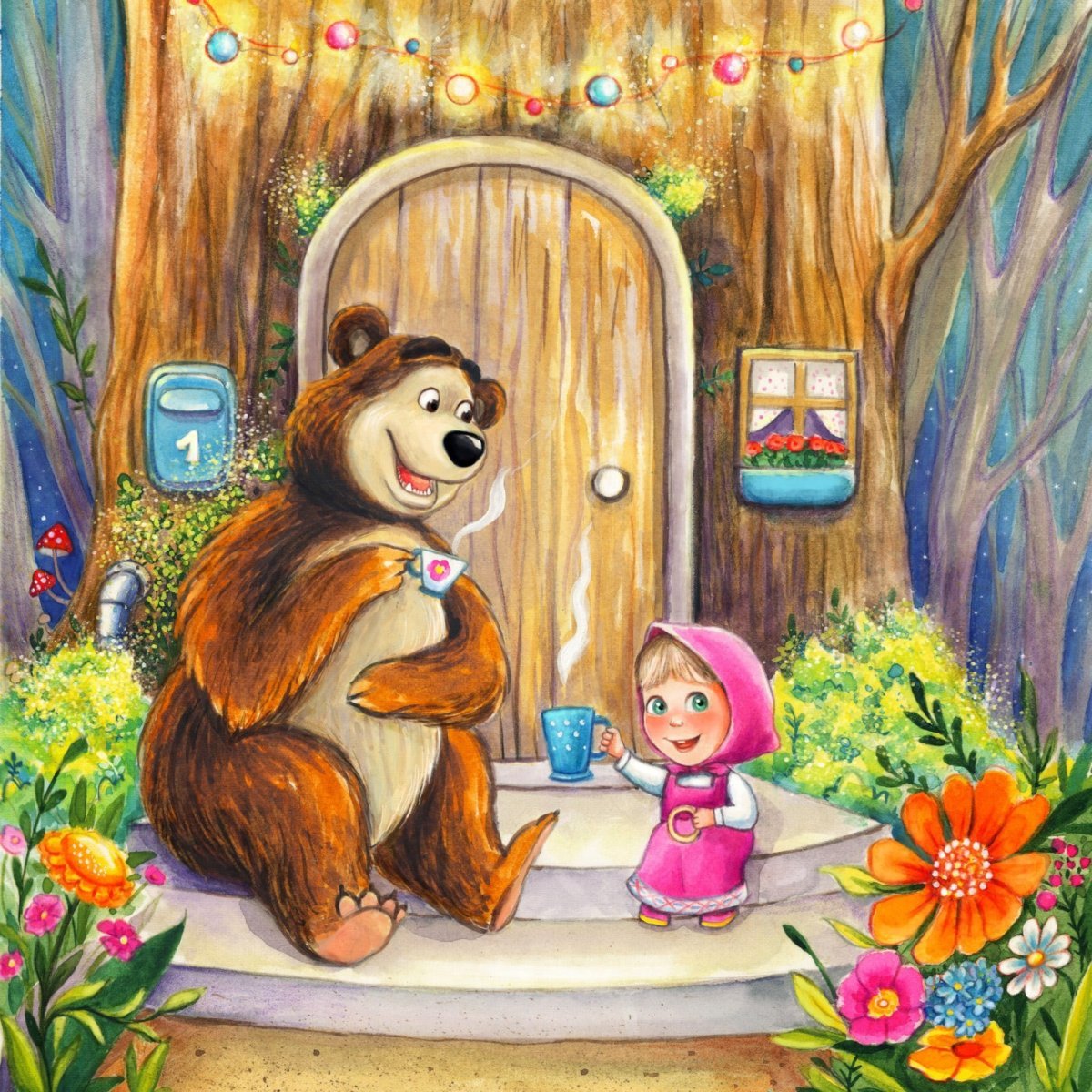Сказка для детей маша и медведь. Маша и медведь. Маша и медведь иллюстрации. Маша и медведь рисунок.